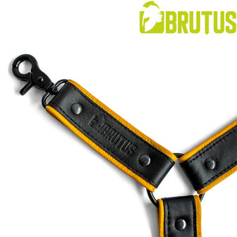 Brutus - Lederen Beenharnas - Verstelbaar- Zwart/Geel