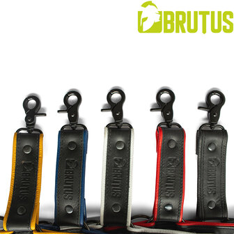 Brutus - Lederen Beenharnas - Verstelbaar- Zwart/Geel