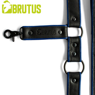 Brutus - Lederen Beenharnas - Verstelbaar- Zwart/Blauw