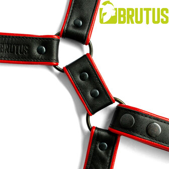 Brutus - Lederen Beenharnas - Verstelbaar- Zwart/Rood