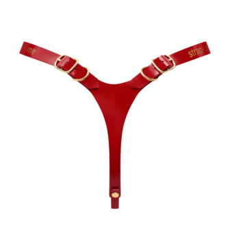 Strap-On-Me - Kunstleren Strapon Harnas Fabulous - Passend van XS t/m XXL - Rood Lak