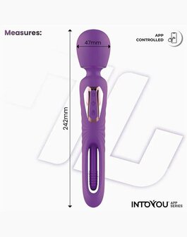 IY Salma - Wand Vibrator met draaiende tong - App-Controlled - Paars