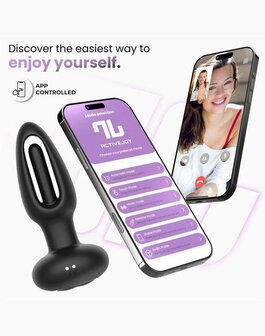 IY Zack - Anale plug met bewegende tong - Met App Control - Zwart
