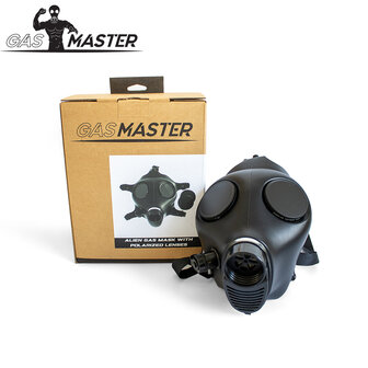 GASMASTER Alien Gasmasker &ndash; Gepolariseerde Lenzen + Metalen Oogkappen