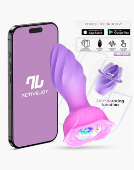 IY Moxy - Buttplug 360&ordm; Roterende Buttplug - App Control - Lila