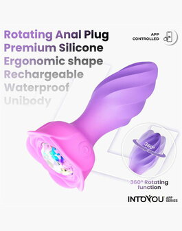 IY Moxy - Buttplug 360&ordm; Roterende Buttplug - App Control - Lila