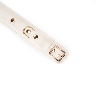 Liebe Seele - Boudoir Amor - Vegan Lederen handboeien - Wit met Gouden Hardware