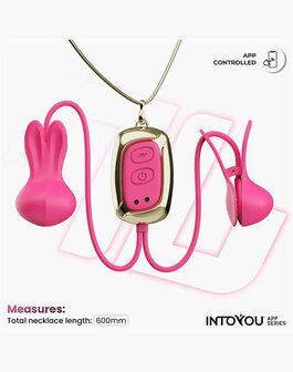 IY Tickly - Vibrerende Tepelklemmen met ketting - App Control - Roze