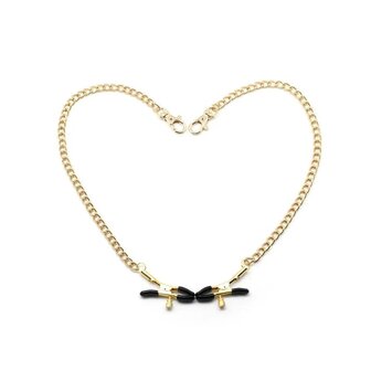 Liebe Seele - Verstelbare Bull Nose Tepelklemmen Met Ketting - Goud