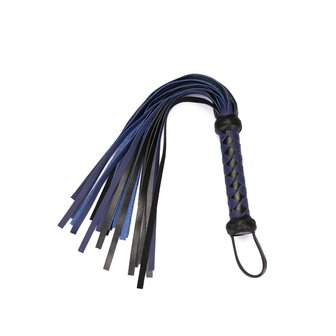 Liebe Seele - Cerulean Dominion - Exclusieve Lederen Flogger - Zwart/Donkerblauw