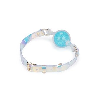 Liebe Seele - Crystal Ball Gag - Siliconen/PVC - Diameter 4 cm - Blauw
