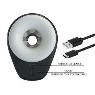 Pretty Love - DJ Girl - Thrusting Perfect Stroker - Stotende Masturbator - Zwart/Wit