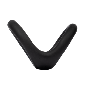 Rimba - Rekbare Siliconen Dubbele Cockring - Zwart - Maat M