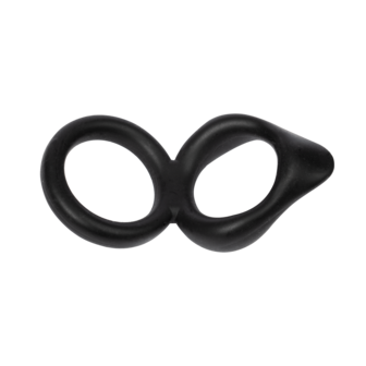 Rimba - Dubbele Siliconen Cockring - Zwart