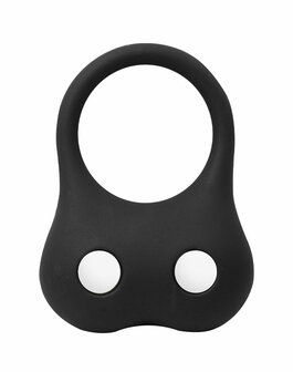 Rimba - Siliconen Ball Stretcher met Twee Metalen Kogeltjes - 70 gram  - Zwart