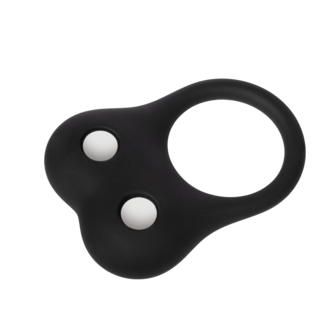 Rimba - Siliconen Ball Stretcher met Twee Metalen Kogeltjes - 70 gram  - Zwart