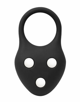 Rimba &ndash; Siliconen Ball Stretcher met Drie Metalen Kogeltjes - 110 gr - Zwart