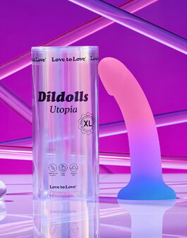 Love to Love - Utopia - Dildolls - Gladde Dildo - Roze/Violet/Blauw - Maat XL