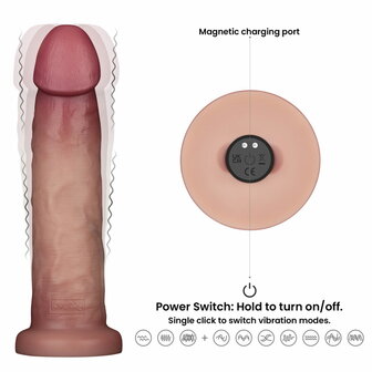 Lovetoy - Sliding Skin Vibrerende Dildo Pro II - Met Afstandsbediening - 23 cm - Lichte Huidskleur