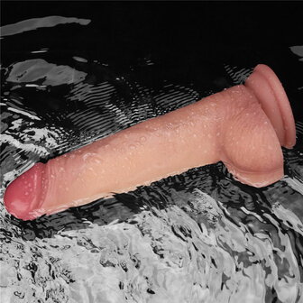 Lovetoy - Sliding Skin Vibrerende Dildo Pro II - Met Afstandsbediening - 21,5 cm - Lichte Huidskleur