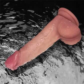 Lovetoy - Sliding Skin Vibrerende Dildo Pro II - Met Afstandsbediening - 20 cm - Lichte Huidskleur