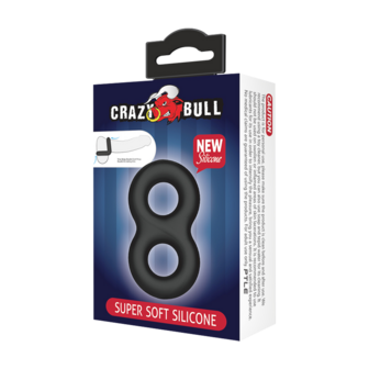 Crazy Bull - Super Soft Siliconen Cockring - Model 17 - Zwart
