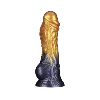 LoveToy - Dual Density Siliconen - Opblaasbare Dildo - Goud/Zwart - 21 cm
