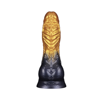 LoveToy - Dual Density Siliconen - Opblaasbare Dildo - Goud/Zwart - 21 cm