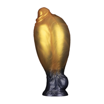 LoveToy - Dual Density Siliconen - Opblaasbare Dildo - Goud/Zwart - 21 cm