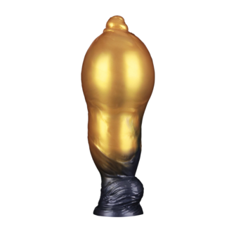 LoveToy - Dual Density Siliconen - Opblaasbare Dildo - Goud/Zwart - 25 cm