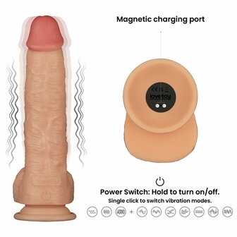LoveToy - Ingen - Vibrerende Strap-on Set - Lengte 24 cm - Lichte Huidskleur - Maat XS/S/M