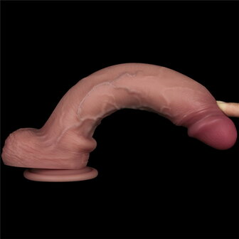 Lovetoy - Sliding Skin Vibrerende Dildo Pro II - Met Afstandsbediening - 25 cm - Lichte Huidskleur  