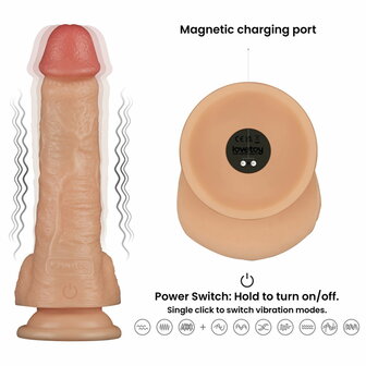 LoveToy - Ingen - Vibrerende Strap-on Set - Lengte 20 cm - Lichte Huidskleur - Maat L/XL/XXL