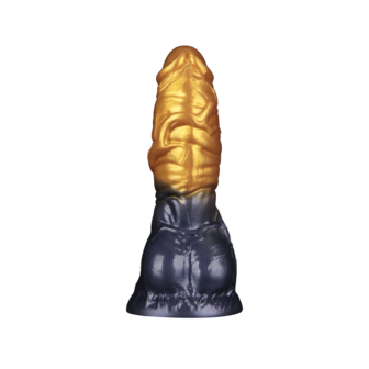 LoveToy - Dual Density Siliconen - Opblaasbare Dildo - Goud/Zwart - 19 cm