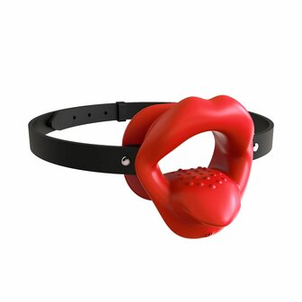 Kiotos - Vibrerende Siliconen Gag met Lippen en Tong