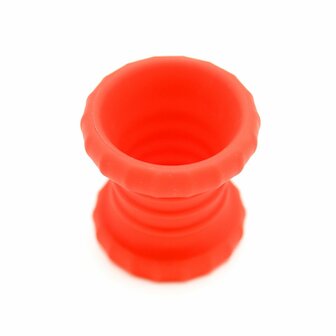 Kiotos - 2 in 1 Siliconen Cockring &amp; Ball Stretcher - Zwart/Rood