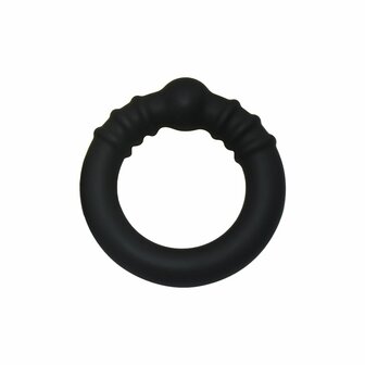 Kiotos - Siliconen Cockring met Stalen Kern - Zwart - Maat L