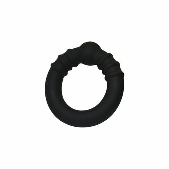 Kiotos - Siliconen Cockring met Stalen Kern - Zwart - Maat M