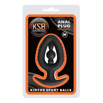 Kiotos - Siliconen Anaal Plug - Expander met Kraal - Zwart - Maat M