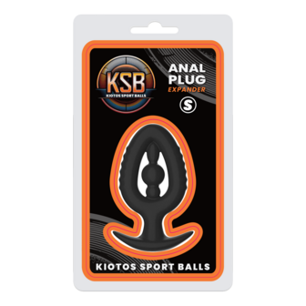 Kiotos - Siliconen Anaal Plug - Expander met Kraal - Zwart - Maat S
