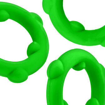 Oxballs - Spinner - Siliconen Cockring - Groen