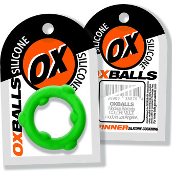 Oxballs - Spinner - Siliconen Cockring - Groen