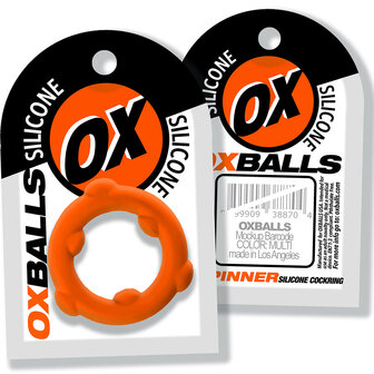 Oxballs - Spinner - Siliconen Cockring - Oranje