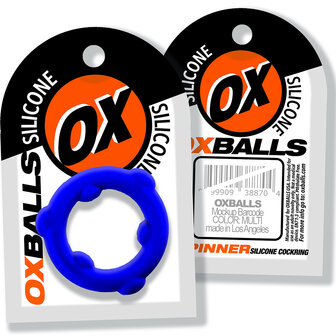 Oxballs - Spinner - Siliconen Cockring - Blauw