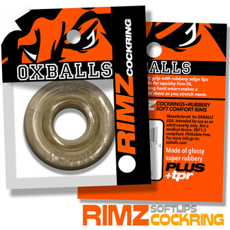 Oxballs - Rimz Softlips - Siliconen/TPR Cockring - Rookgrijs