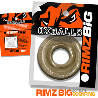 Oxballs - Rimz Big Softlips - Siliconen/TPR Cockring - Rookgrijs
