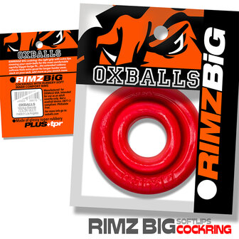 Oxballs - Rimz Big Softlips - Siliconen/TPR Cockring - Rood