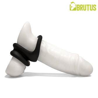 Brutus - Viceversa- Superzachte Siliconen Penis- en Scrotumring - Zwart