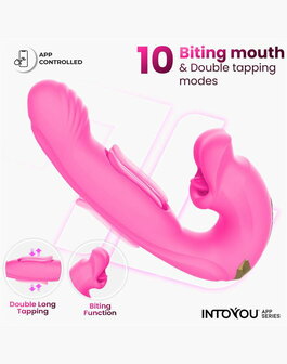 IY - Bimby - Knabbelende en Dubbel Tapping Vibrator - App Control - Roze