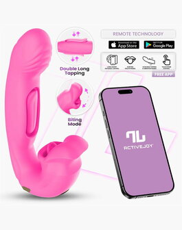 IY - Bimby - Knabbelende en Dubbel Tapping Vibrator - App Control - Roze